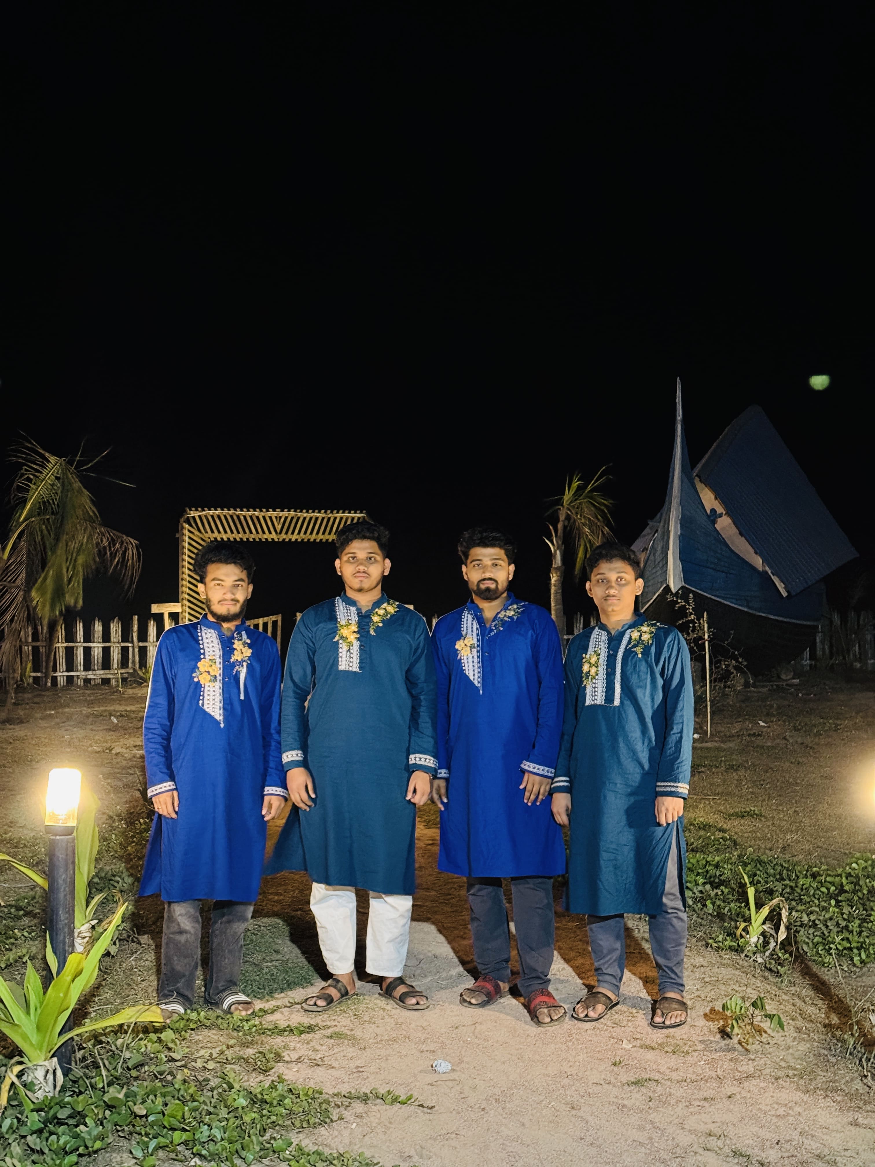 Eid Beach Night matching blue kurtas